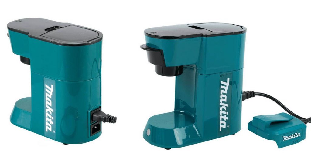 This excellent battery powered coffee maker from Mikita is a great option for camping
