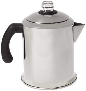 The Farberware Percolator comes in 8 and 12 cup sizes and works great for camping.