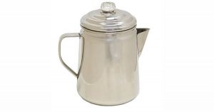 This 12 cup Coleman Percolator is ready for a camp fire