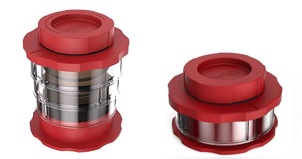 The Cafflano Portable Coffee Press can be compacted when not in use for backpacking or camping light.