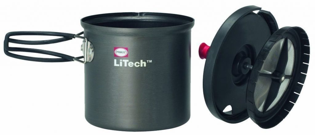 The Primus LiTech Coffee Press is compact and durable which makes it ideal for backpacking.