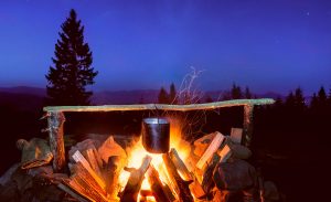 A campfire is a trie and true method of boiling water for coffee or tea.