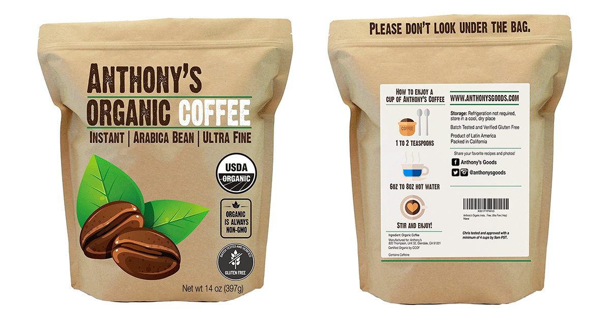Anthony's makes a really good tasting organic instant coffee that is perfect for camping or road trips. 