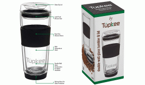 The Tupkee Glass travel container is double walled for added durability.