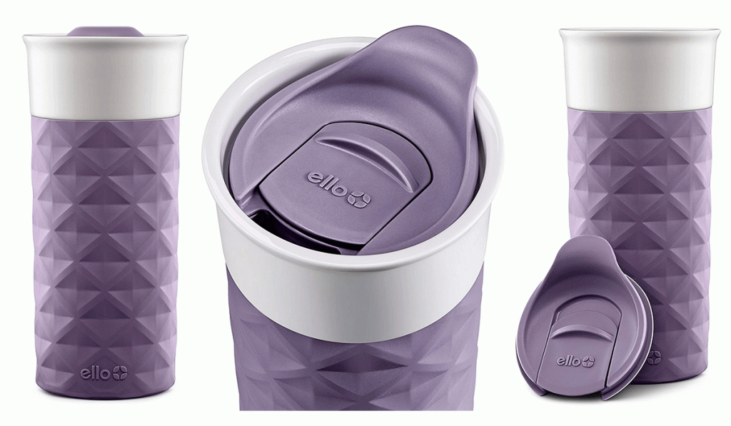 The Ello Ogden Mug has a silicone boot and a splash proof slider lid.