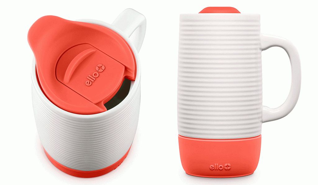 The Ello Jane Ceramic Mug has a large handle thames it a great option for car rides.