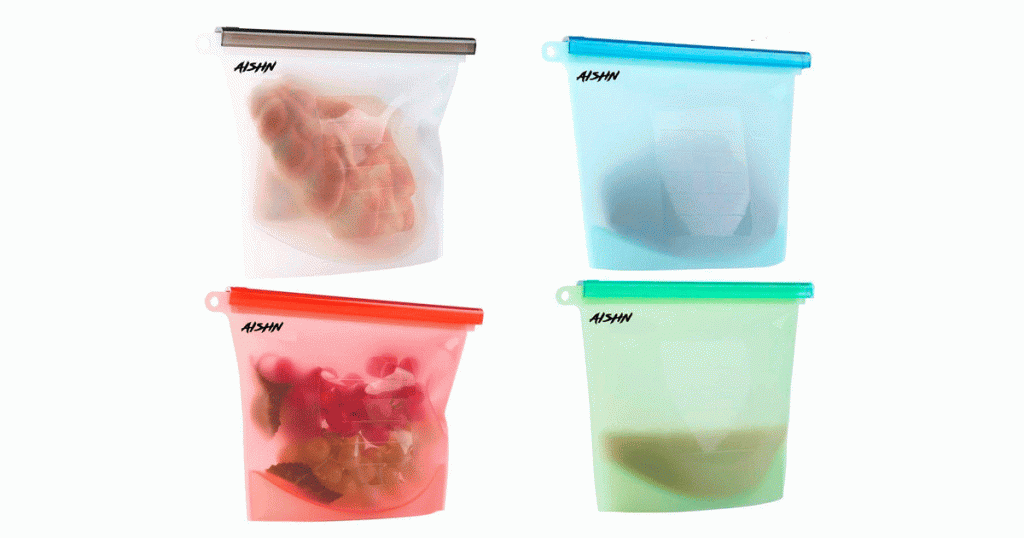 The AISHN Reusable Silicone Food Storage Bags work great for camping.